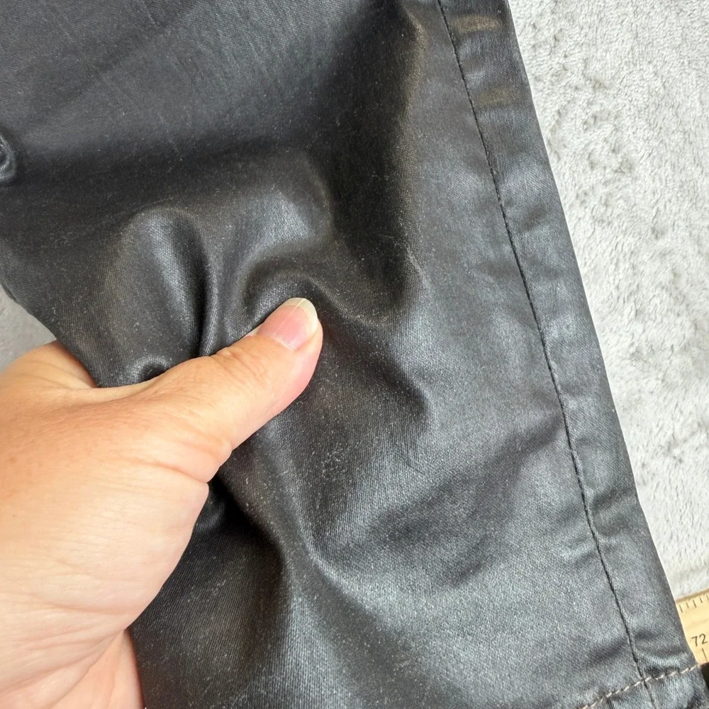 True Religion Dean Tapered Waxed Coated Jeans Charcoal Grey Mens 35x33
